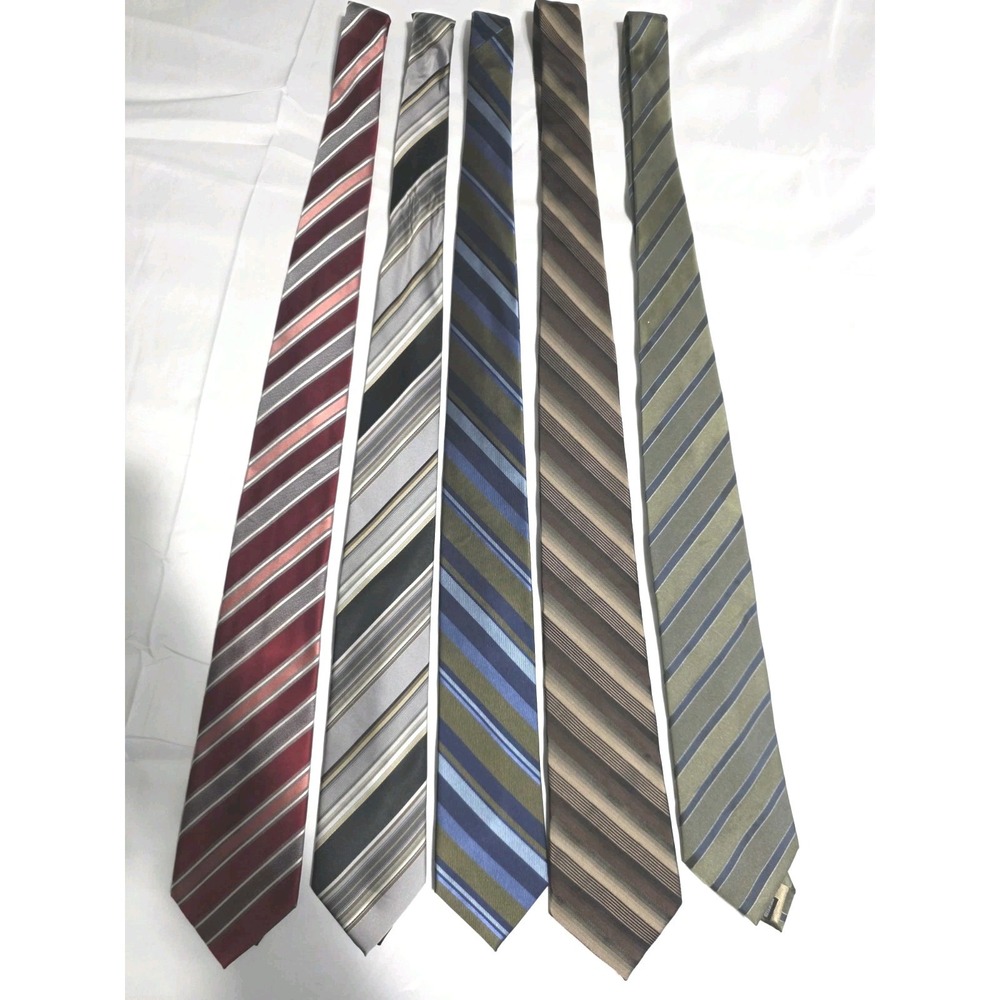 Lot of 5 Men's Designer Random Variety Multicolor Stripped Ties